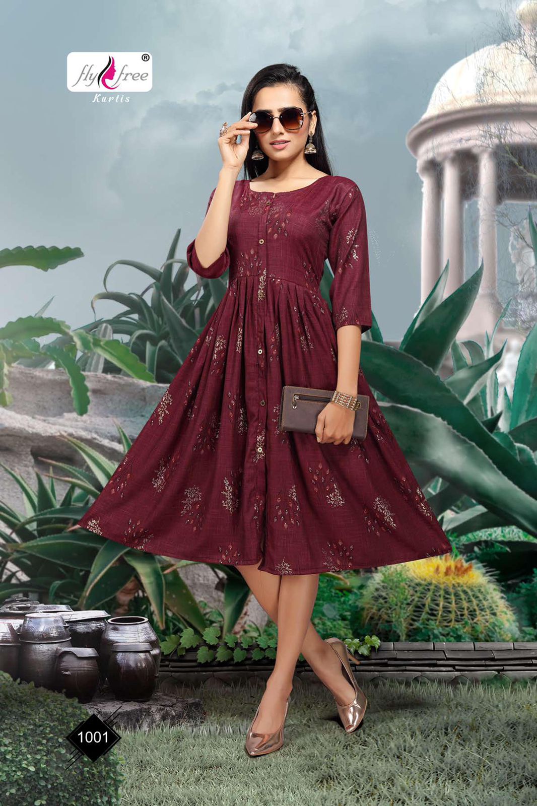 Fly Free Sneha Casual Daily Wear Rayon Printed Anarkali Kurti Collection